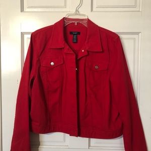 Chaps Denim Jacket ~Red ~XL ~NWT